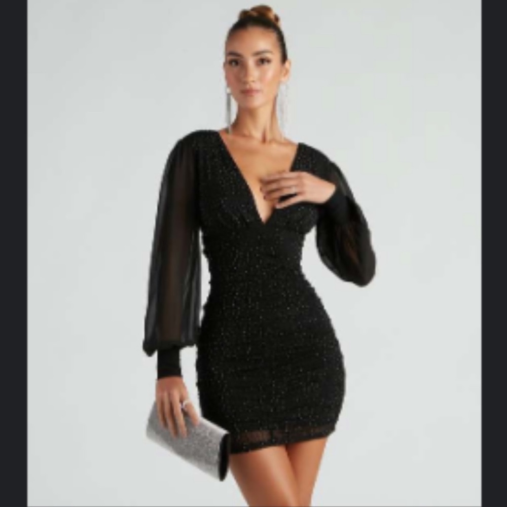 WINDSOR Mesh Rhinestone Party Dress